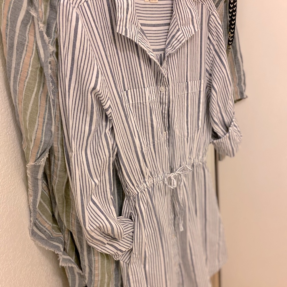Blue & White Button’d Dress
